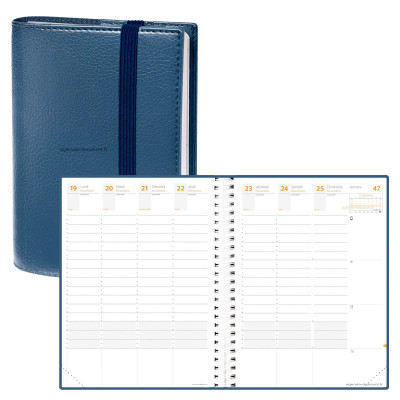 QUOVADIS - Agenda TIME&LIFE XLARGE Time & Life - Bleu Métal - 21x27cm - 1 semaine sur 2 pages