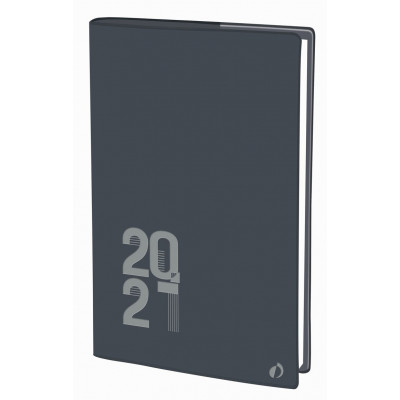 QUOVADIS - Agenda Texthebdo 16x24cm Touch - 1 semaine sur 2 pages Horizontal - Gris anthracite