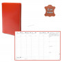 QUOVADIS - Agenda PRESIDENT cuir vachette lisse Luna rouge dali 21x27cm - 1 semaine sur 2 pages