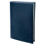 QUOVADIS - Agenda Randonnée Prestige 9x12,5cm cuir pleine fleur Montebello - 1 semaine sur 2 pages Vertical - Bleu Marine