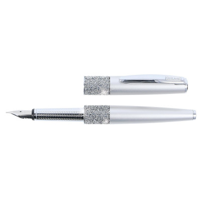 ONLINE - Stylo plume cristaux SWAROVSKI - argent - M (0,5 mm) - BLEU