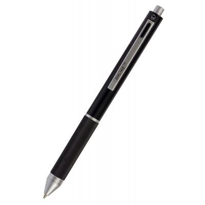 ONLINE - Stylo bille multifonctions 4en1 - aluminium noir Bleu, rouge, noir, porte-mine 0,7mm