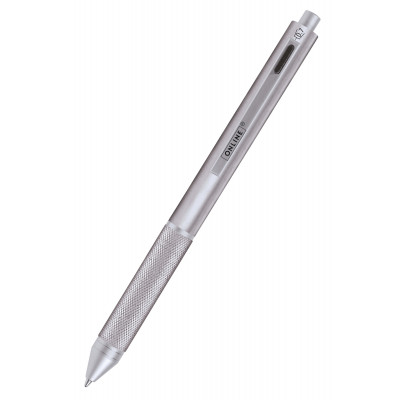 ONLINE - Stylo bille multifonctions 4en1 - aluminium argent Bleu, rouge, noir, porte-mine 0,7mm