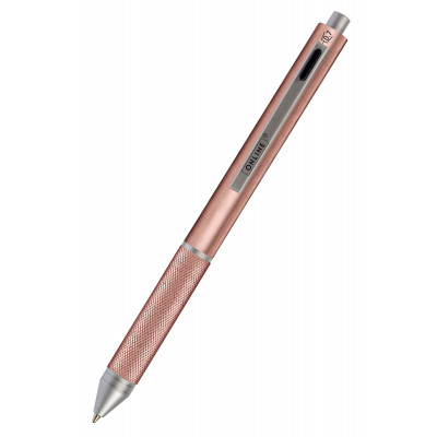 ONLINE - Stylo bille multifonctions 4en1 - aluminium or rose Bleu, rouge, noir, porte-mine 0,7mm