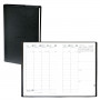 QUOVADIS - Agenda MINISTRE avec répertoire couverture Impala noir 16x24cm - 1 semaine sur 2 pages