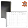QUOVADIS - Agenda MINISTRE cuir vachette lisse Luna noir ébène 16x24cm - 1 semaine sur 2 pages