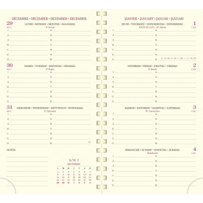 EXACOMPTA - Recharge pour agenda EUROTIME 16S - 16x9cm - 1 semaine sur 2 pages - HORIZONTAL