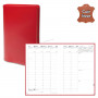 QUOVADIS - Agenda MINISTRE cuir vachette lisse Luna rouge dali 16x24cm - 1 semaine sur 2 pages