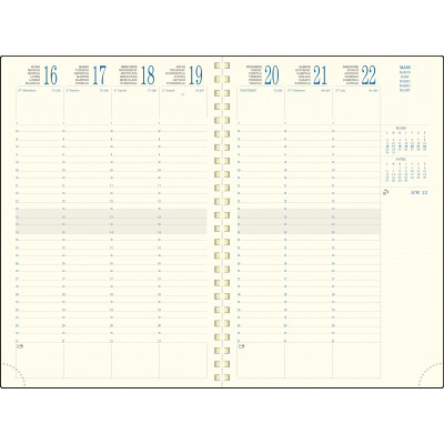 EXACOMPTA - Recharge pour agenda EUROTIME 24S - 24x16cm - 1 semaine sur 2 pages - VERTICAL