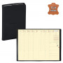 QUOVADIS - Agenda MINISTRE Prestige cuir vachette lisse Luna noir ébène 16x24cm - 1 semaine sur 2 pages
