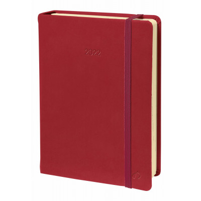 QUOVADIS - Agenda MINISTRE Prestige 16x24cm - Silk Bordeaux - 1 semaine sur 2 pages Vertical