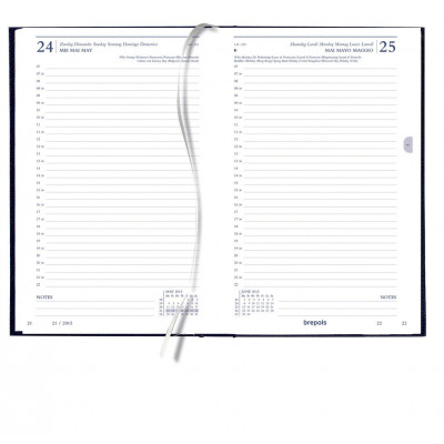 BREPOLS -Agenda Saturnus 13x20cm - 1 jour par page - 16 mois - Essenz GRIS