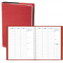 QUOVADIS - Agenda EUREQUART Club rouge cerise 24x30cm - 1 semaine sur 2 pages - VERTICAL