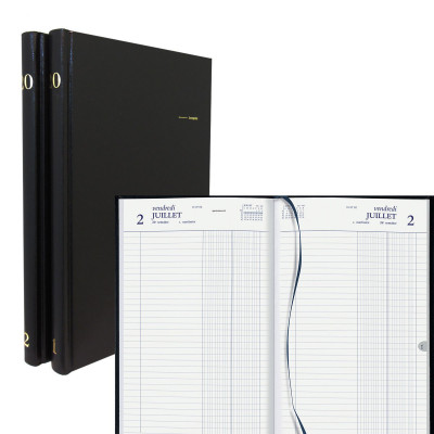 BREPOLS -Agenda de la Banque Jupiter Large 17x27cm - Euros et centimes - 1 jour sur 2 pages