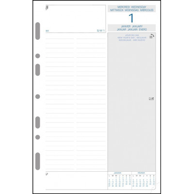EXACOMPTA - Recharge Exatime 21 - 1er et 2eme semestre - 210x142mm - 1 Jour par page