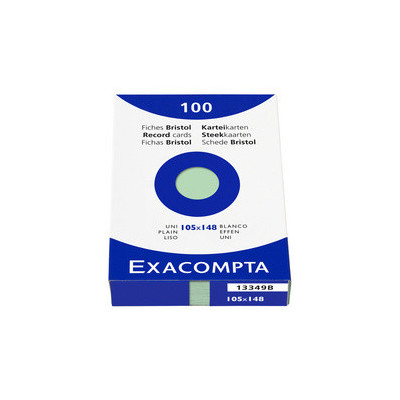 100x Fiches bristol EXACOMPTA - 10,5x14,8cm A6- (petits carreaux) 5x5mm - (COLORIS ASSORTIS)