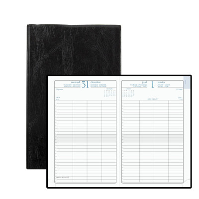 EXACOMPTA - Agenda La Journée planifiée 21 plastique noir - 210 x 135 mm