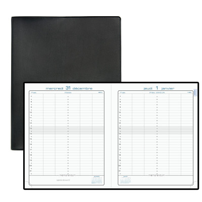 EXACOMPTA - Agenda La Journée planifiée 22 Barbara noir - 225 x180 mm