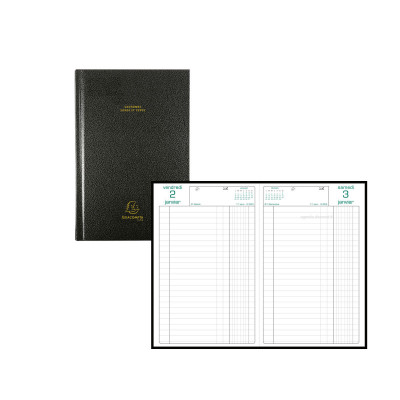 EXACOMPTA - Agenda couronne euros-cents - 17x11cm - 1 Jour par page - NOIR
