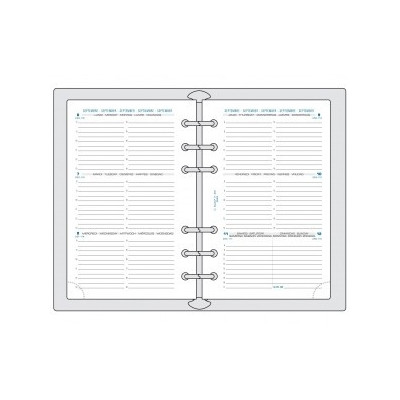 EXACOMPTA - Recharge Exatime 17 - 1 semaine sur 2 pages horizontal - 172x105mm