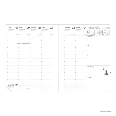 QUOVADIS - Recharge agenda Président® 21 x 27 - 1 semaine sur 2 pages avec répertoire