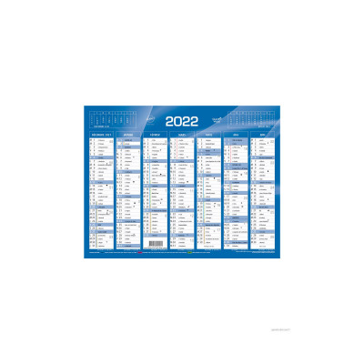 Calendrier de Banque Bleu 18x13,5cm carton rigide