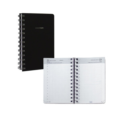BREPOLS -Agenda Building - 10x16,5cm - 1 jour par page couverture noir Polypro