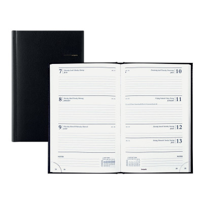 BREPOLS -Agenda Saturnus - 13,3x21cm - 1 semaine sur 2 pages couverture noir Lima