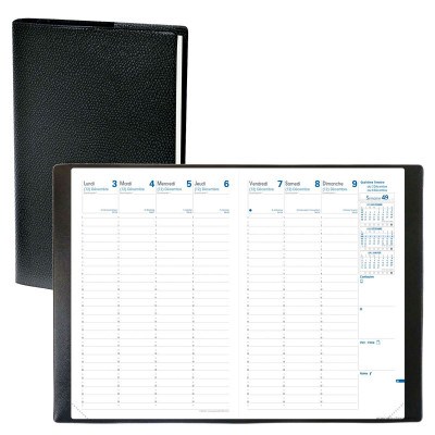 QUOVADIS - Agenda semainier H 24/24 13 mois - 16 x 24 cm - 1 semaine sur 2 pages