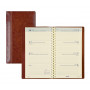 BREPOLS -Agenda Interplan à spirale - 9x16cm - 1 semaine sur 2 pages couverture brun Palermo