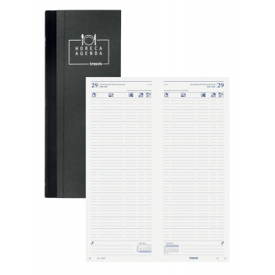 BREPOLS -Agenda Horeca spécial restaurant 12,8x33cm - 1 jour sur 2 pages