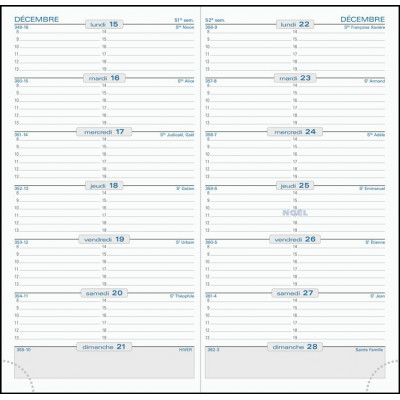 EXACOMPTA - Recharge agenda SL17 tranche or - 175x90mm - 1 semaine par page - HORIZONTAL