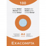 100x Fiches bristol EXACOMPTA - 21x29,7cm A4- (petits carreaux) 5x5mm - (COLORIS ASSORTIS)