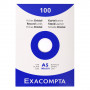 100x Fiches bristol EXACOMPTA - 14,8x21cm A5 UNI - BLANC