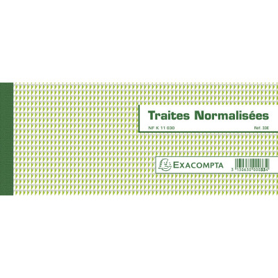EXACOMPTA Carnet à souche \"Traites normalisées\"