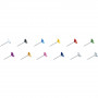Epingles signalisation à tête plate EXACOMPTA - 8x11mm (COLORIS ASSORTIS)