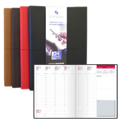 OXFORD - Agenda Voyage 21x27cm - 1 semaine sur 2 pages - (COULEURS ALEATOIRES)