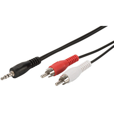 Cordon audio 2 x fiches mâle RCA - jack mâle 5,0 m- DIGITUS