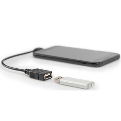 Câble adaptateur USB 2.0 micro USB-B - USB-A 0,15m - DIGITUS
