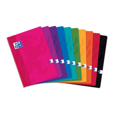 Cahier 21x29,7cm A4 - OXFORD- 96ppetits carreaux 5x5mm(COULEURS ALEATOIRES)