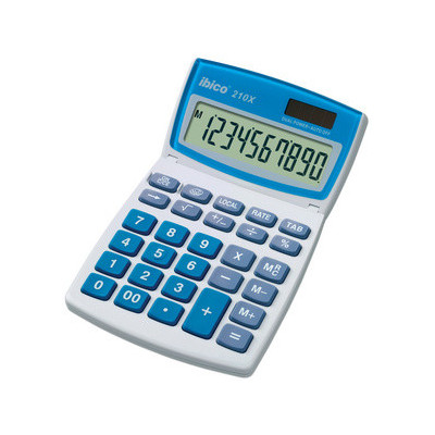 Calculatrice bureau solaire IBICO 210X - 10 chiffres - GRIS/BLEU