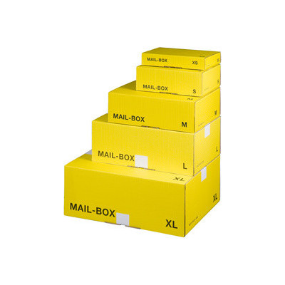 smartboxpro Carton d\'expédition MAIL BOX, taille: XS, jaune