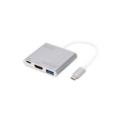 Adaptateur multiports USB 3.0 USB-C - HDMI argent- DIGITUS