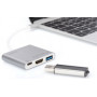 Adaptateur multiports USB 3.0 USB-C - HDMI argent- DIGITUS