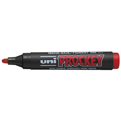 Marqueur permanent - UNIBALL PROCKEY PM-126 - 5,7mm pointe biseautée - ROUGE