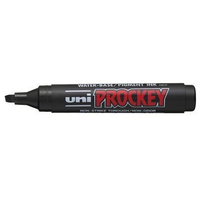 Marqueur permanent - UNIBALL PROCKEY PM-126 - 5,7mm pointe biseautée - NOIR