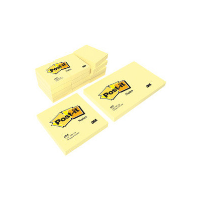 Notes repositionnables Post-it  - 10,2x7cm - 100 feuilles - JAUNE