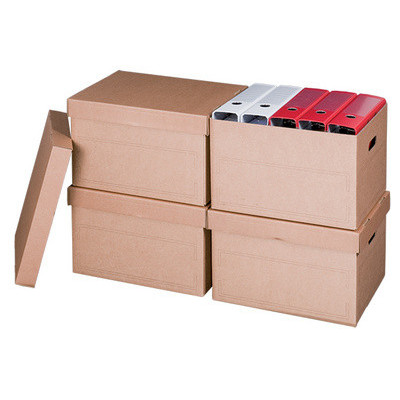smartboxpro Boîte d\'archives/transport, à couvercle, marron