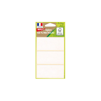 21x Etiquettes AGIPA multi-usages- 34x75mm - BLANC