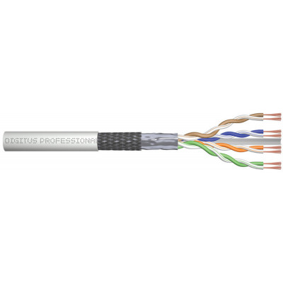 Rouleau câble Ethernet DIGITUS - brut Cat6 - SF/UTP - 100m- GRIS